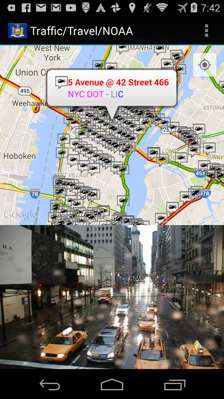 Android application New York Traffic Cameras Pro screenshort