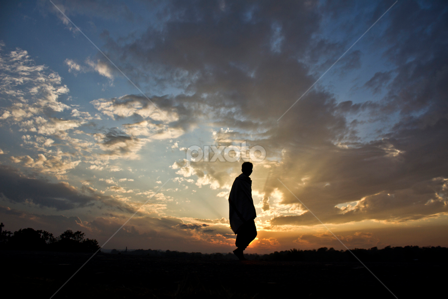 shadow on sun by Srimanta Ray - People Portraits of Men
