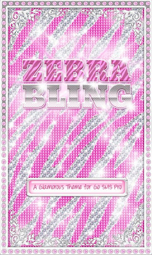 ♦ BLING Theme Pink Zebra SMS ♦