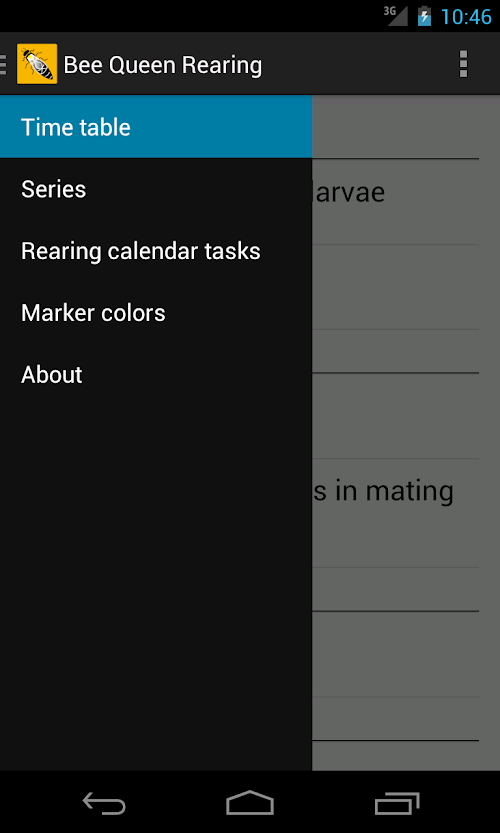 Android application Bee Queen Rearing screenshort