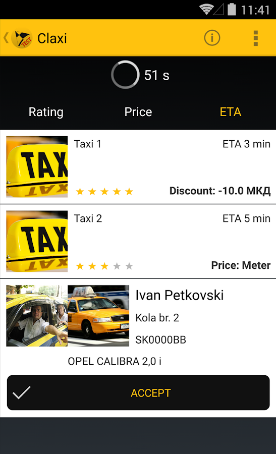 Claxi - Click for Taxi - screenshot