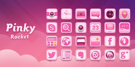 Pinky Rocket GO Launcher Theme poster 3