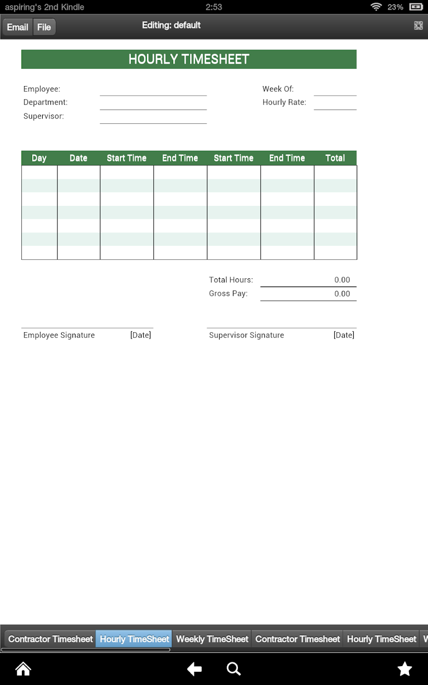 Contractors Timesheet Screen 2