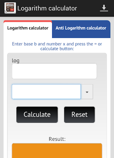 Logarithm Calculator formula