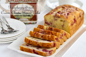 Raspberry Swirl Cream Cheese Pound Cake