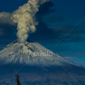 Popocataepetl  and Church by Cristobal Garciaferro Rubio - Landscapes Mountains & Hills