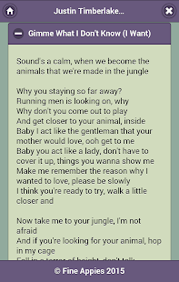 Lyrics of Justin Timberlake Screenshots 2
