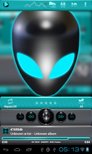 poweramp skin alien lightblue banner