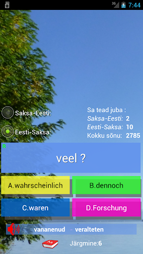 Estonian German Words Trainer