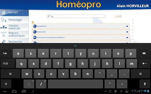 Android application Homéopro - Alain Horvilleur screenshort