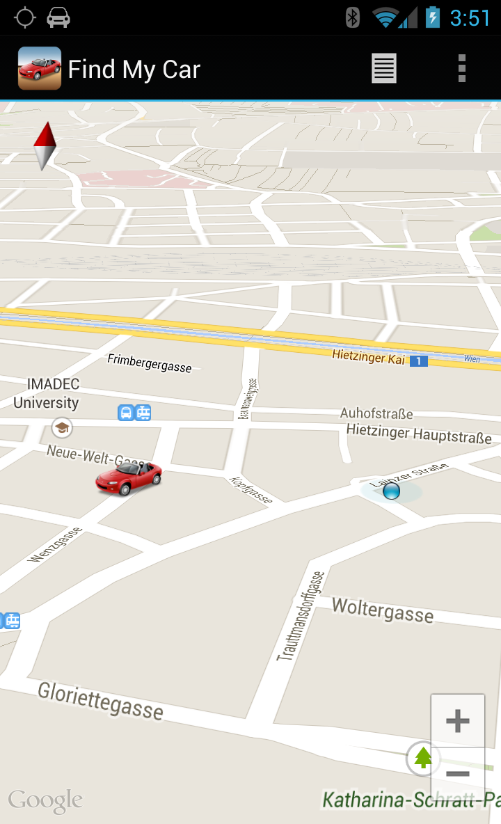 Find My Car Screen 1
