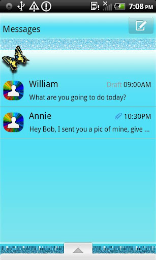 GO SMS THEME ButterflyGarden1