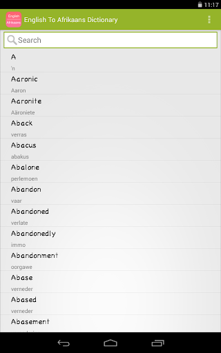 English Afrikaans Dictionary