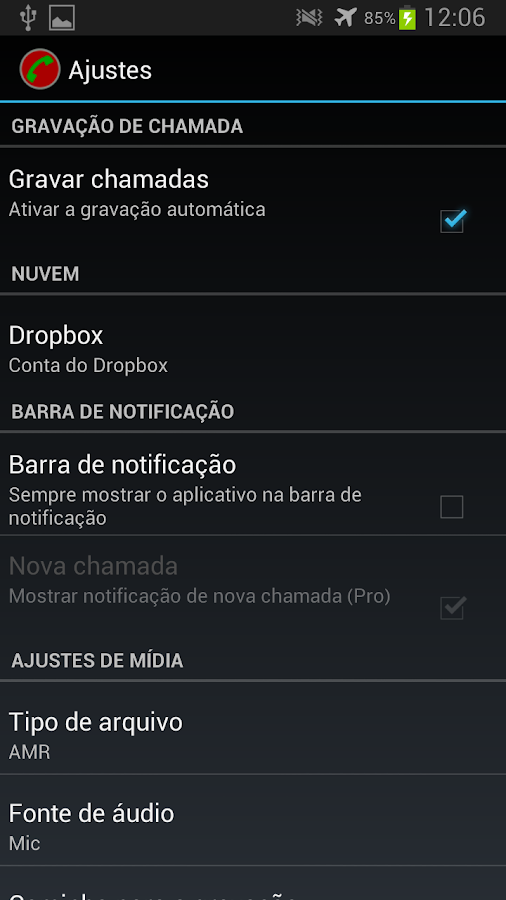Gravador de Chamadas Pro - screenshot