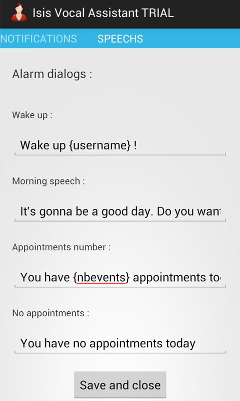 ISIS Vocal Assistant Screen 3