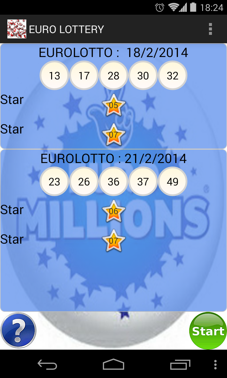 Euro Lottery scanner ticket Screen 1