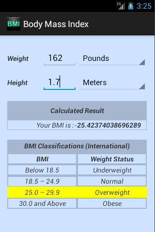 Body Mass Index Calculator