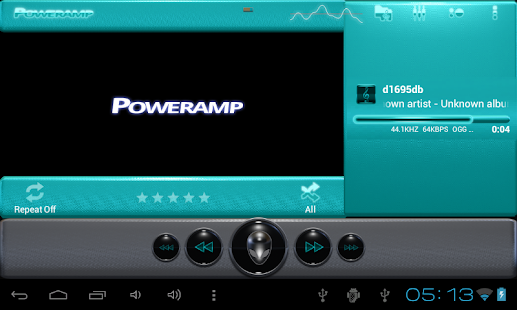 poweramp skin alien lightblue banner