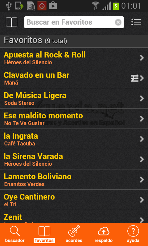 Android application Latin Chords (LaCuerda PRO) screenshort