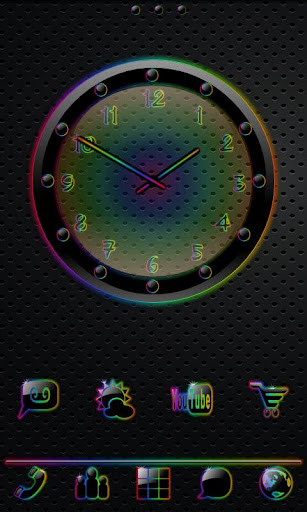 Sleek Ebony Rain Clock Widget