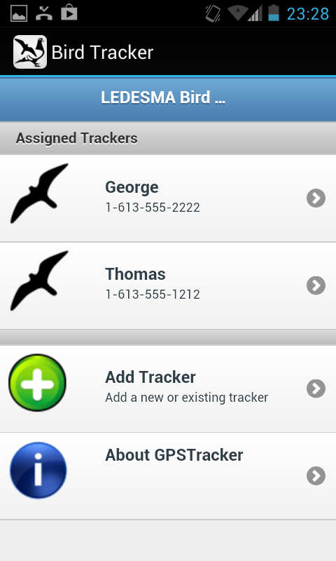 Bird Tracker Screen 2