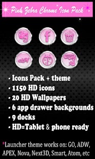 How to get Pink Zebra Chrome Icons Pack patch 1.0.1 apk for bluestacks