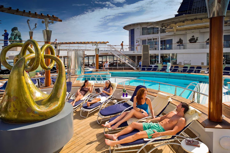 Socialize or just sun-bathe on the pool deck of Celebrity Constellation.