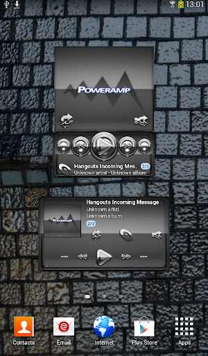 Poweramp widget Silver Glas