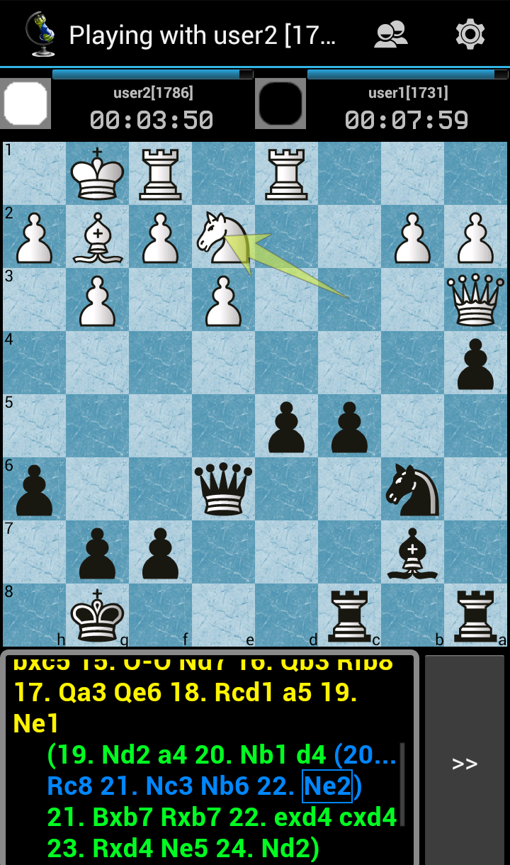 Android application Chess ChessOK Playing Zone PGN screenshort