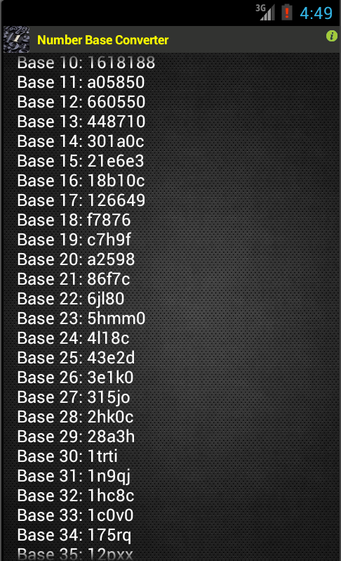 Any Base Number Converter - screenshot
