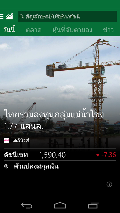   MSN การเงินและการลงทุน- หน้าจอ 
