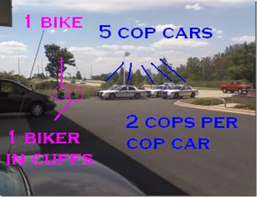 1 bike, 10 cops... why?