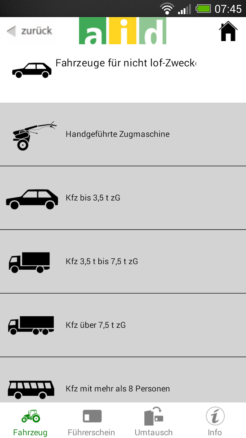Führerschein Finder Screen 2