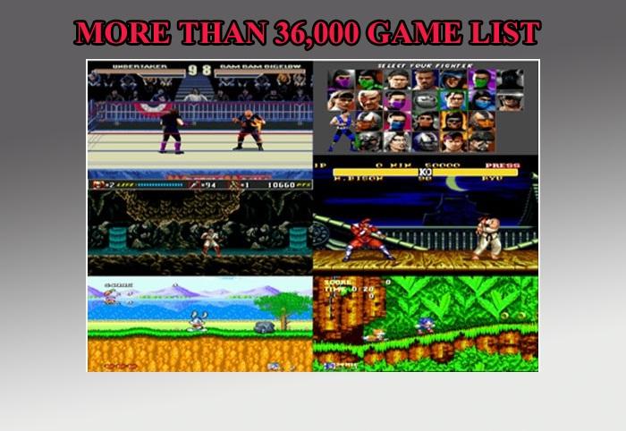Emulator Game Database Screen 1