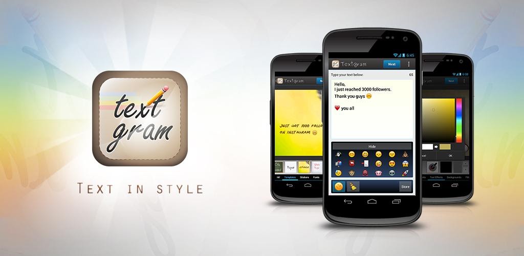 5 app android. Textgram. text. android app text elevation.