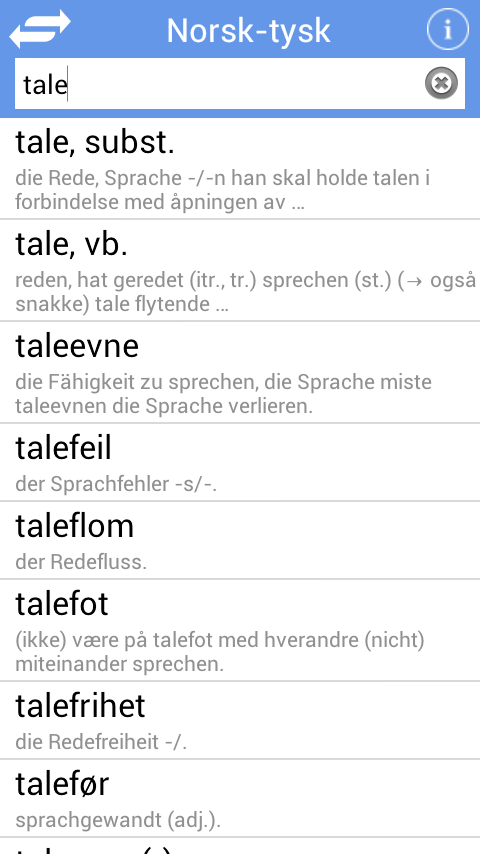 Ordnett - Tysk blå ordbok Screen 2