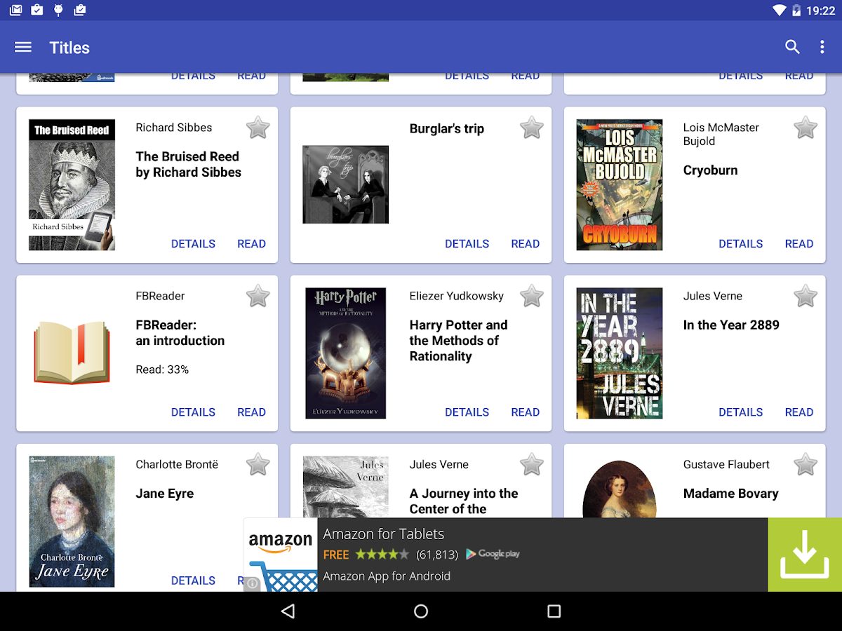    FBReader Bookshelf- screenshot  
