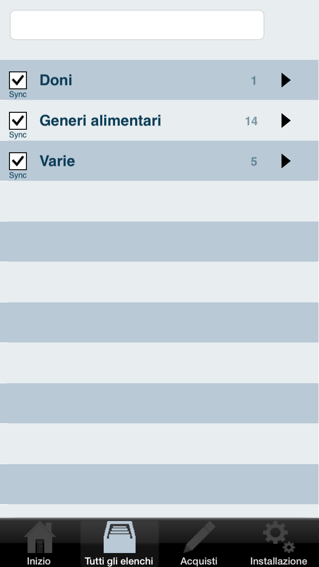 Android application Grocery list screenshort