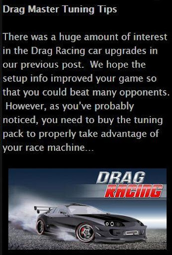 Drag Master Tuning Tips