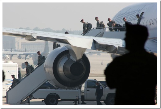 Deplaning the Troops