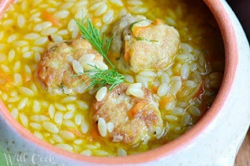 Chicken Meatball and Orzo Soup