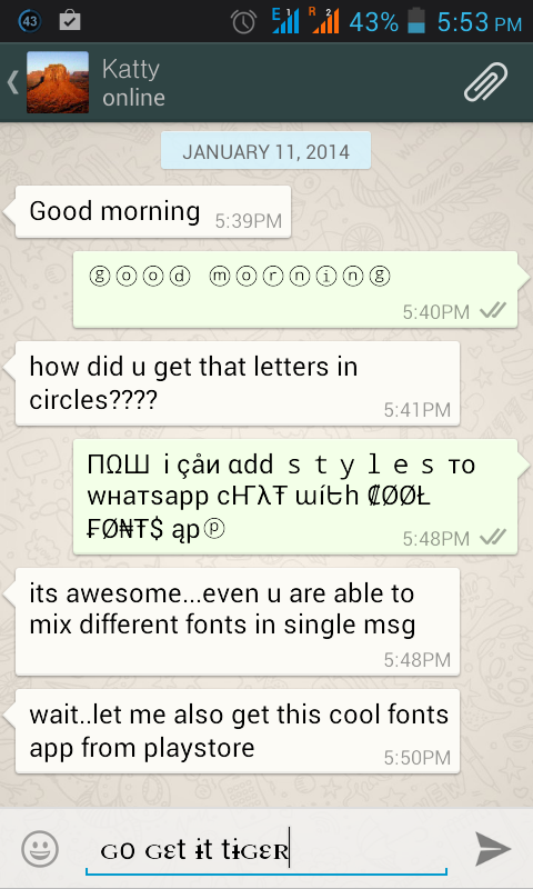 Cool Fonts for Whatsapp &amp; SMS Screen 3