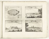 Gezichten op Arlon, Damvillers, Montmédy en Thionville, ca. 1702