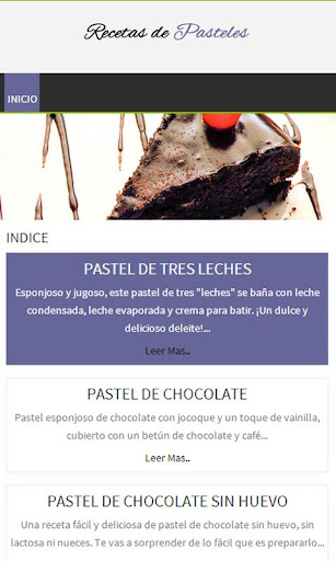 Recetas de Pastel