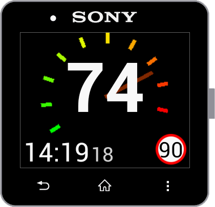 Android application Speedometer for SmartWatch 2 screenshort