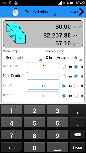 Amici Pool Calculator