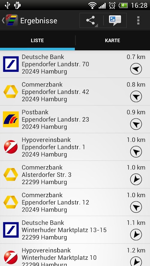 Android application Cash Group Geldautomaten screenshort