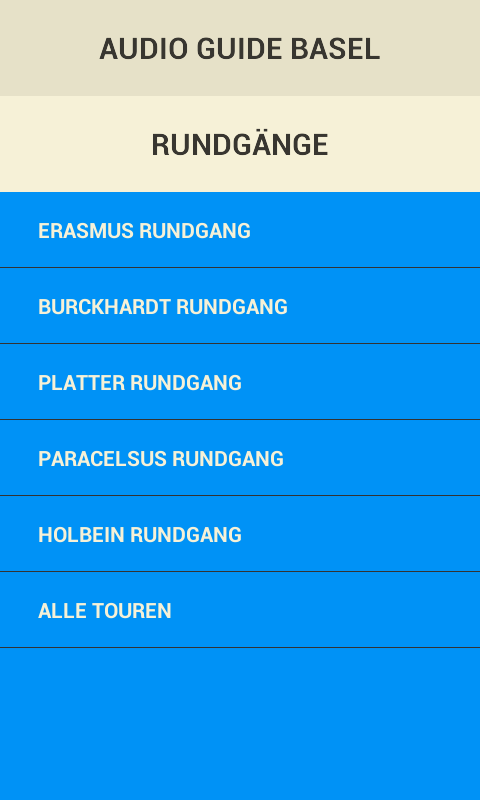 Android application iTour Basel English screenshort
