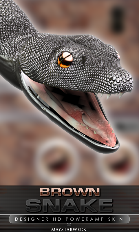 Android application poweramp skin brown snake screenshort