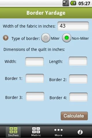    Quilting Calculators- screenshot  
